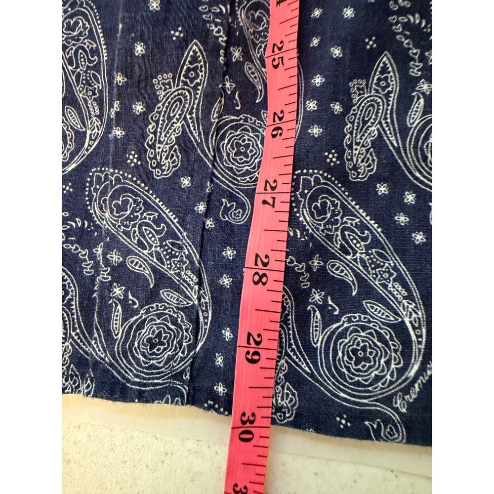Cremieux Button Shirt XL Navy Paisley Linen, Casual, Beach, Summer, Tropical, XL - Picture 7 of 8